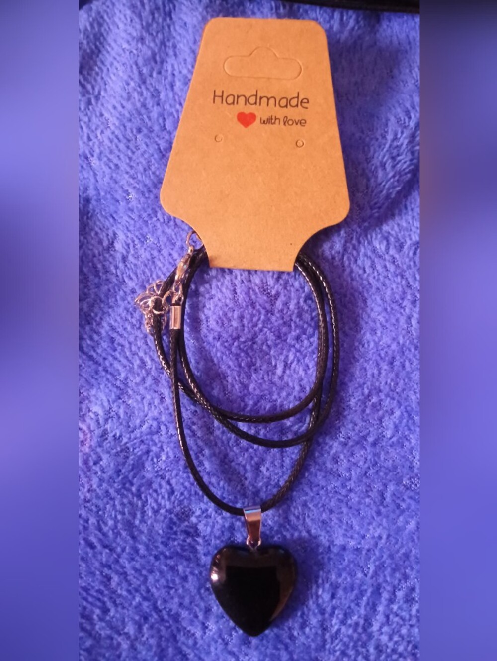 Dark purple Heart Pendant Necklace for Woman - Layered Cord Style